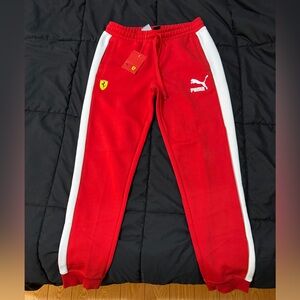Ferrari Red Joggers with White Details